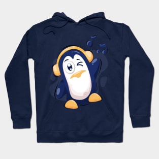 Penguin Listening Music Hoodie